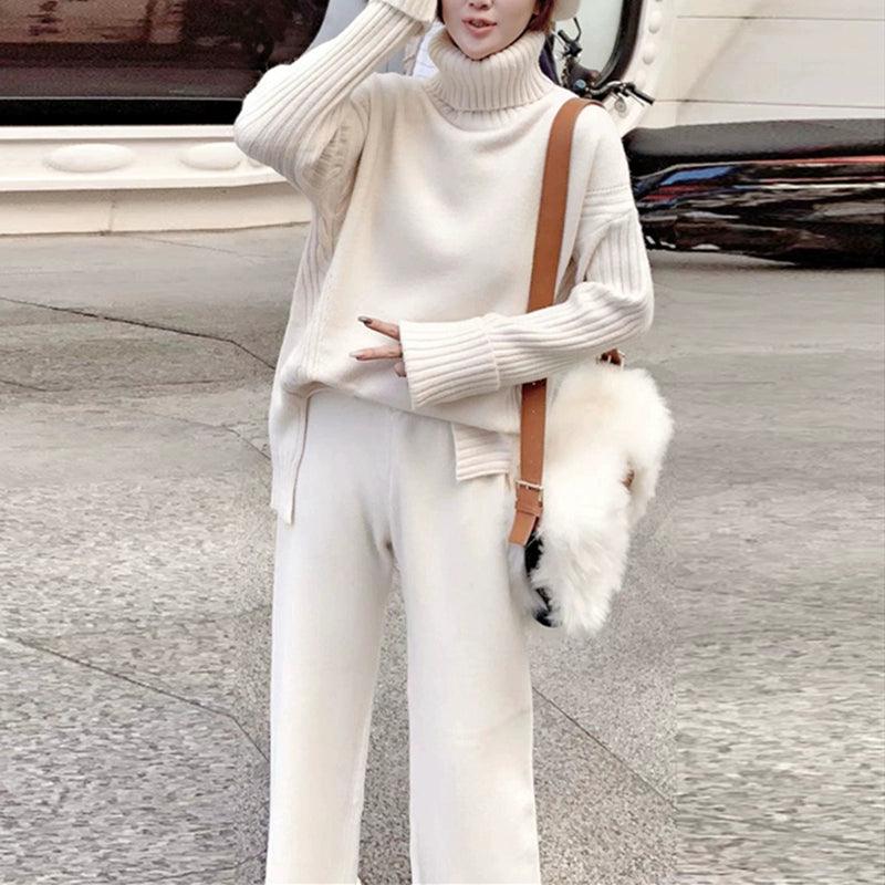 Autumn and Winter High Neck Thickened Goddess Knitting Suit Sweater - Leo’s Look Your Best 