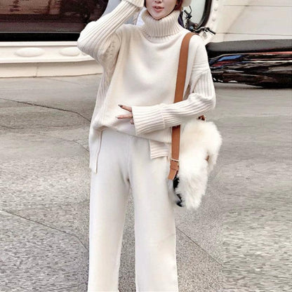 Autumn and Winter High Neck Thickened Goddess Knitting Suit Sweater - Leo’s Look Your Best 