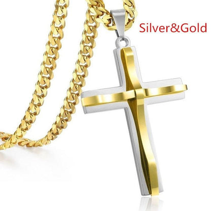 Mens Jewellery Necklace Men Faith Jewelry Stainless Steel Necklace Chain Necklace Hip Hop Punk Party Accessories Collar - Leo’s Look Your Best 