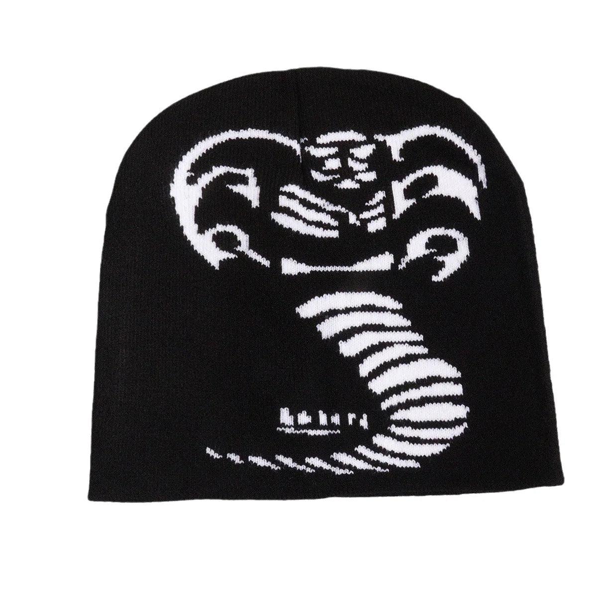 New Men's Knit Beanies Hat Wool Cap European American Hip-Hop rattlesnake Knitted Hats Halloween Funny Pullover Brimless Bonnet - Leo’s Look Your Best 