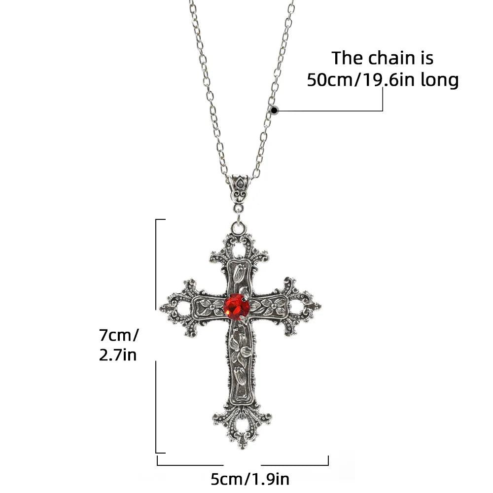 Y2K Punk Crystal Cross Pendant Necklace For Women Men Gothic Clavicle Chain Choker Necklaces Aesthetic Jewelry Bijoux Party Gift - Leo’s Look Your Best 