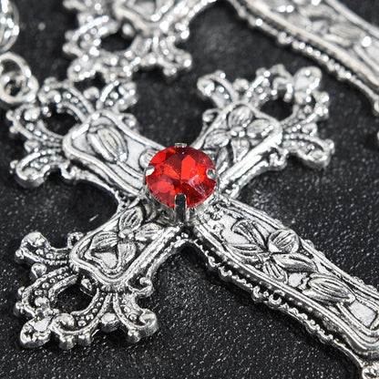 Y2K Punk Crystal Cross Pendant Necklace For Women Men Gothic Clavicle Chain Choker Necklaces Aesthetic Jewelry Bijoux Party Gift - Leo’s Look Your Best 