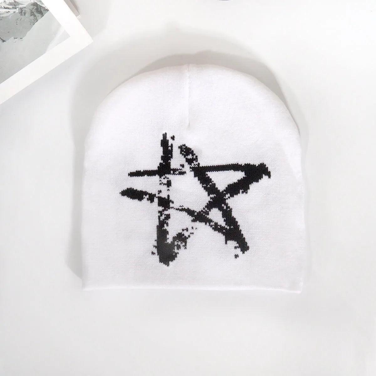 Skull Ski Acrylic Knitted Hat Hip Hop Cuffed Print Design Unisex Winter Jacquard Flame Beanie fashion sweater hat pullover hat - Leo’s Look Your Best 