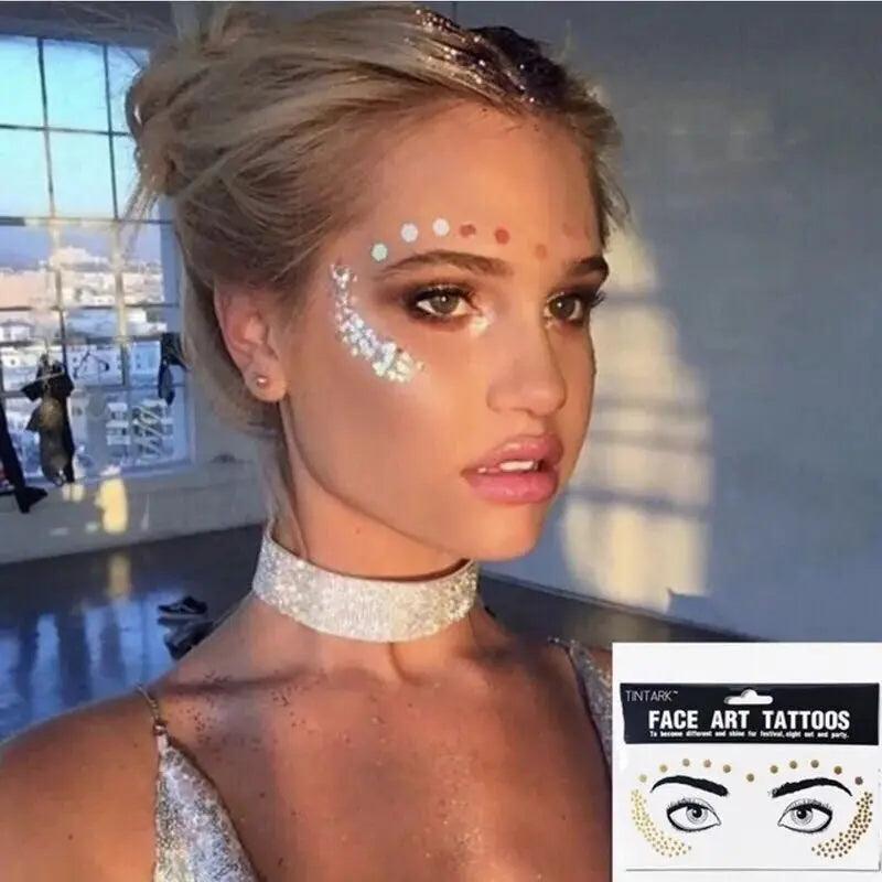 New Freckles Stickers Tattoo on Face Festival Accessories Glitter Bright Face Art Tattoo Sticker Face Jewels Gemsface Decoration - Leo’s Look Your Best 