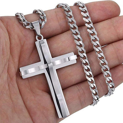 Mens Jewellery Necklace Men Faith Jewelry Stainless Steel Necklace Chain Necklace Hip Hop Punk Party Accessories Collar - Leo’s Look Your Best 