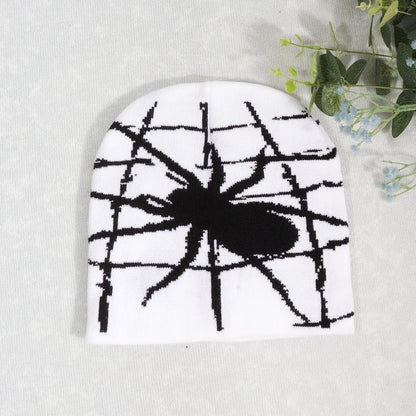 New Halloween Party Knitted Skullies Paragraph Beanies Hat Winter Funny Pumpkin Ghost Face Cap Spider Net Woolen Gold Hat - Leo’s Look Your Best 