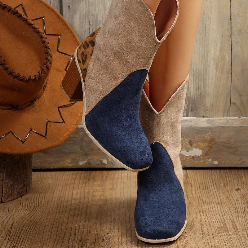 Women Boots 2024 Fashion Autumn/winter Thick Soled Knight Boot Comfort Non Slip 43 Size Side V-shaped Mouth Low Heel Ankle Boots - Leo’s Look Your Best 