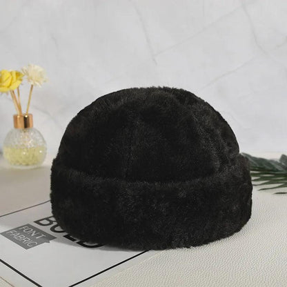 Fashion Cute Plush Knitted Beanie Hat Women Autumn Winter Thickened Warm Headband Woolen Hat Outdoors Face Small Cold Cap Tide - Leo’s Look Your Best 