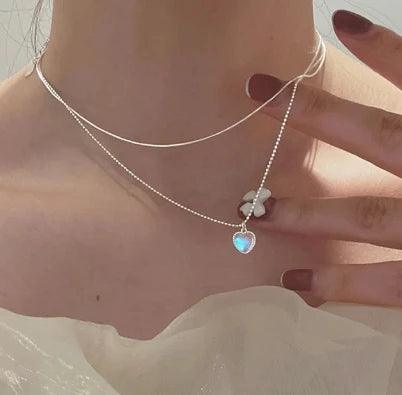 Kpop Cross Shaped Crystal Zircon Necklace For Women Sweet Cool Pendant Clavicle Chain Choker Valintines Day Gift Silver Jewelry - Leo’s Look Your Best 