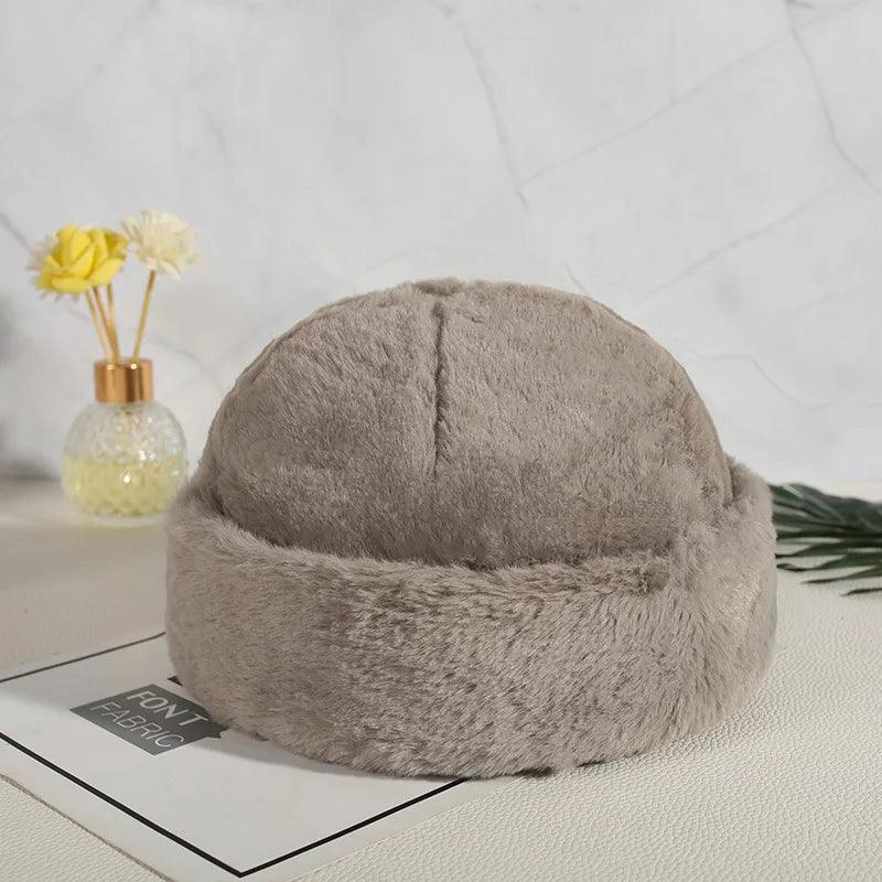 Fashion Cute Plush Knitted Beanie Hat Women Autumn Winter Thickened Warm Headband Woolen Hat Outdoors Face Small Cold Cap Tide - Leo’s Look Your Best 