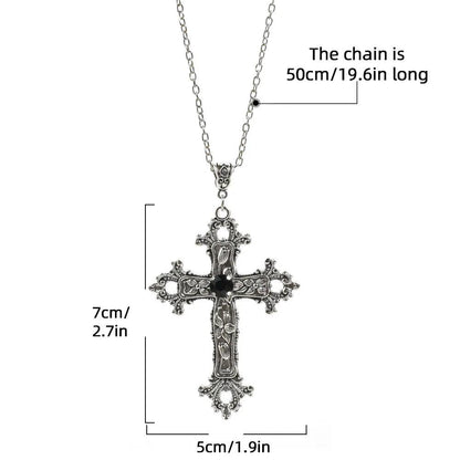 Y2K Punk Crystal Cross Pendant Necklace For Women Men Gothic Clavicle Chain Choker Necklaces Aesthetic Jewelry Bijoux Party Gift - Leo’s Look Your Best 