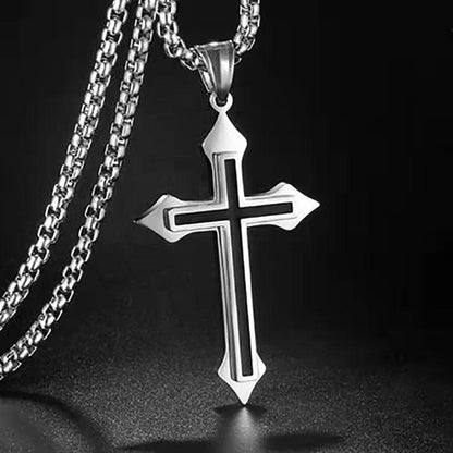 Mens Jewellery New Cross Men Titanium Steel Necklace Domineering Korean Fashion Pendant Punk Party Jewelry Collare Para Mujer - Leo’s Look Your Best 