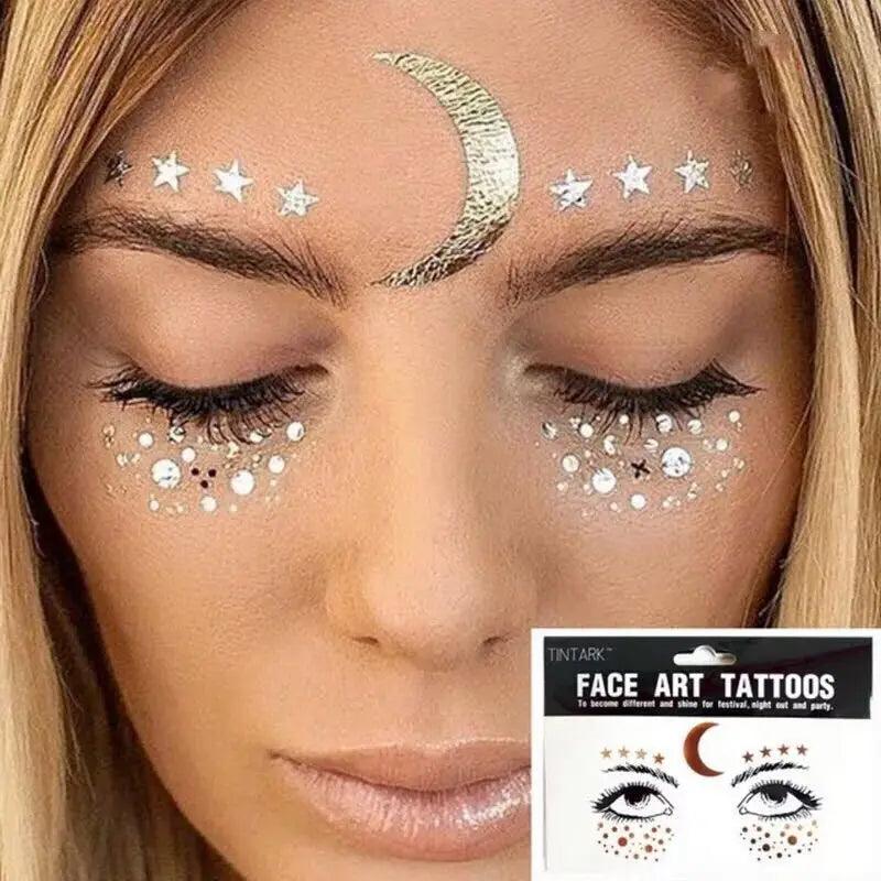 New Freckles Stickers Tattoo on Face Festival Accessories Glitter Bright Face Art Tattoo Sticker Face Jewels Gemsface Decoration - Leo’s Look Your Best 