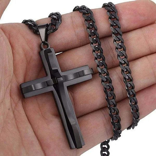 Mens Jewellery Necklace Men Faith Jewelry Stainless Steel Necklace Chain Necklace Hip Hop Punk Party Accessories Collar - Leo’s Look Your Best 