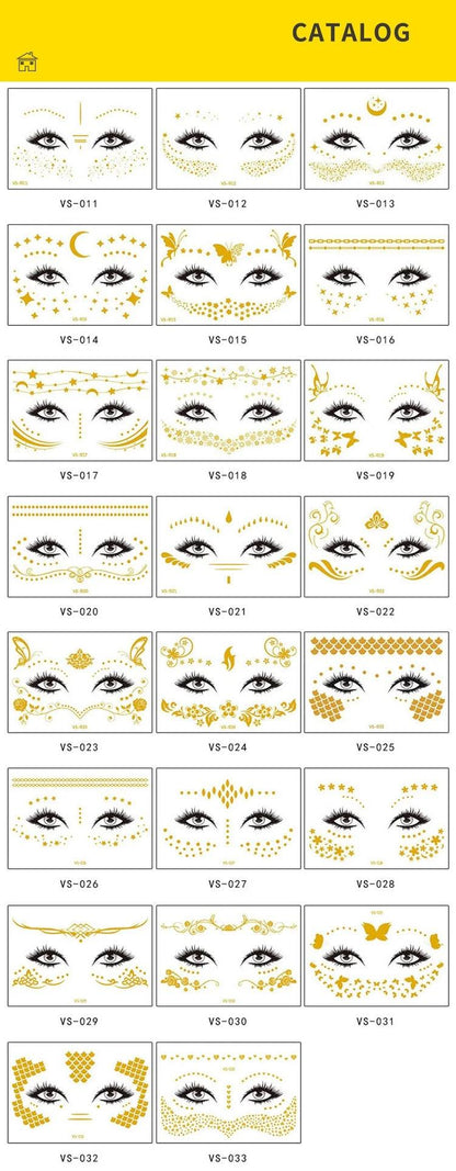 New Freckles Stickers Tattoo on Face Festival Accessories Glitter Bright Face Art Tattoo Sticker Face Jewels Gemsface Decoration - Leo’s Look Your Best 