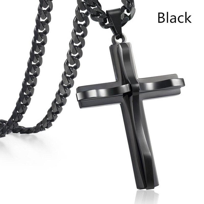 Mens Jewellery Necklace Men Faith Jewelry Stainless Steel Necklace Chain Necklace Hip Hop Punk Party Accessories Collar - Leo’s Look Your Best 