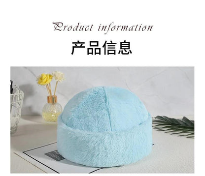 Fashion Cute Plush Knitted Beanie Hat Women Autumn Winter Thickened Warm Headband Woolen Hat Outdoors Face Small Cold Cap Tide - Leo’s Look Your Best 