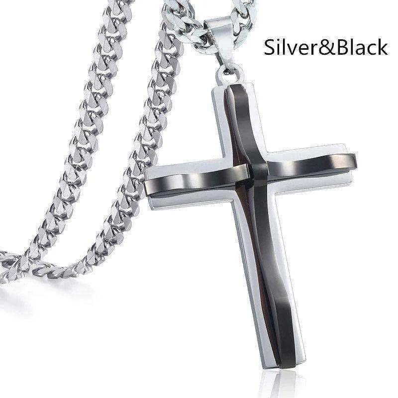 Mens Jewellery Necklace Men Faith Jewelry Stainless Steel Necklace Chain Necklace Hip Hop Punk Party Accessories Collar - Leo’s Look Your Best 