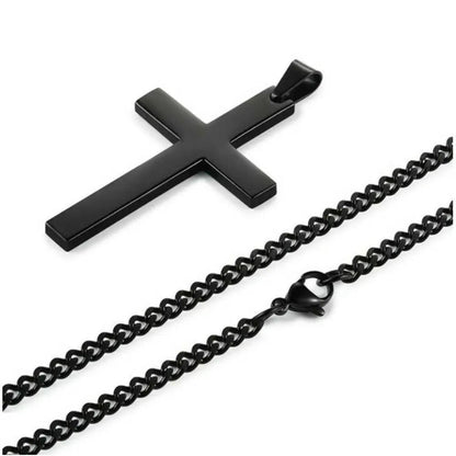 2022 Classic Necklace for Men Fashion Stainless Steel Pendant Black Minimalist Chain Necklace Punk Friendship Jewelry Gift - Leo’s Look Your Best 