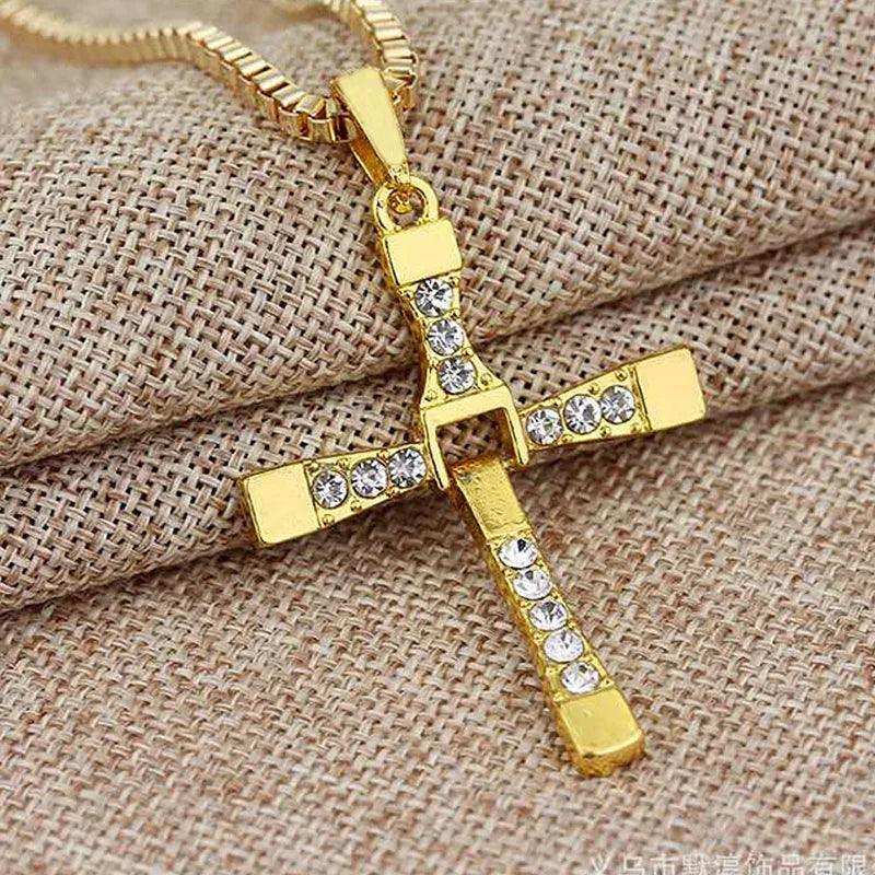 2024 Hot Sale AAAA Cubic Zircon Plated 14K Gold 50cm Length Men Women Necklace Crown Rotatable Hang Jewelry Drop Shipping - Leo’s Look Your Best 