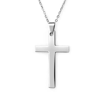 2022 Fashion Stainless Steel Necklace For Men Women Black Gold Silver Color Cross Pendant Chain Necklace Jewelry Gift - Leo’s Look Your Best 