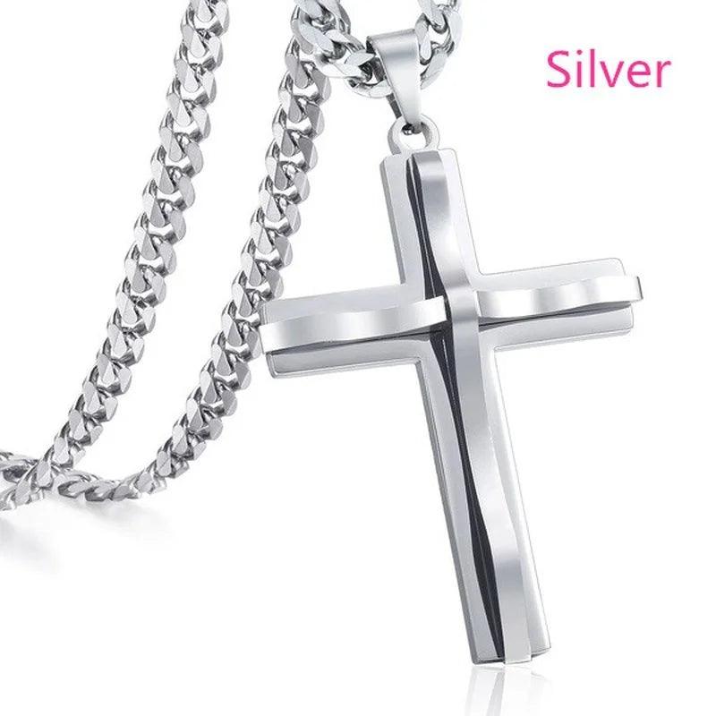 Mens Jewellery Necklace Men Faith Jewelry Stainless Steel Necklace Chain Necklace Hip Hop Punk Party Accessories Collar - Leo’s Look Your Best 