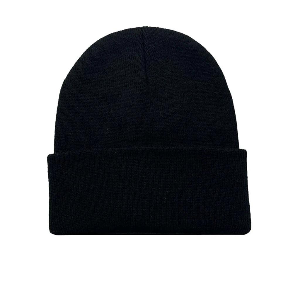 1pcs Hip Hop Embroidered Beanie Hats For Men Women Winter Warm Stretchable High Quality Knit Hat Couple Gift Accessories Black W - Leo’s Look Your Best 