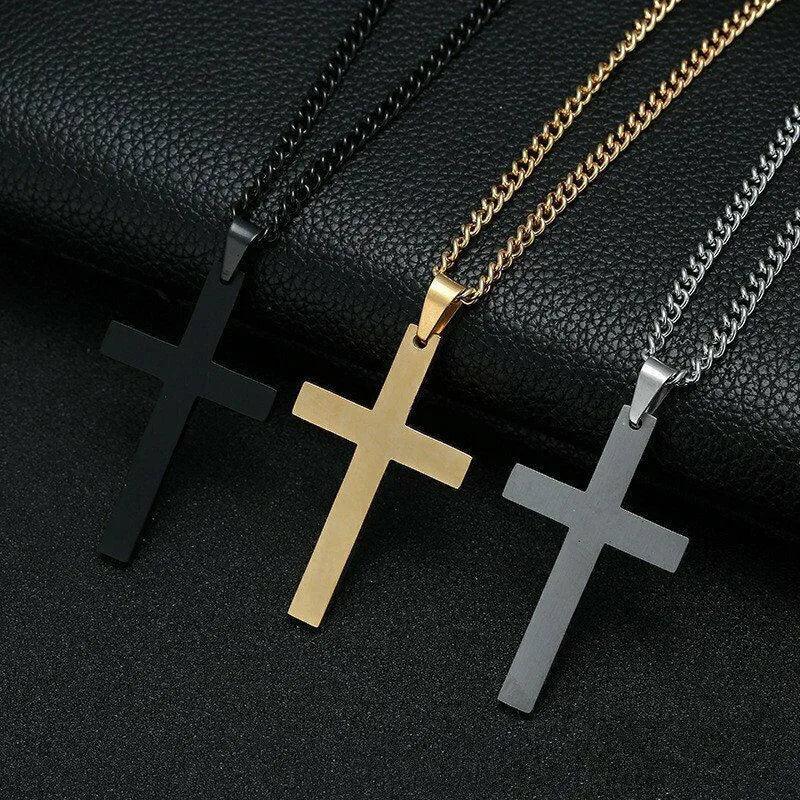 Simple Necklace for Women Men Cross Pendant Chains Fashion Jewelry - Leo’s Look Your Best 