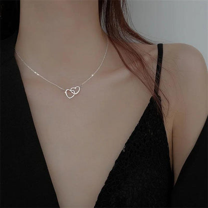 Kpop Cross Shaped Crystal Zircon Necklace For Women Sweet Cool Pendant Clavicle Chain Choker Valintines Day Gift Silver Jewelry - Leo’s Look Your Best 