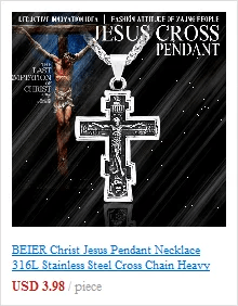 Men's Stainless Steel Crucifix Eastern Orthodox Pendant Chain Necklace Jewelry BP8-515 - Leo’s Look Your Best 