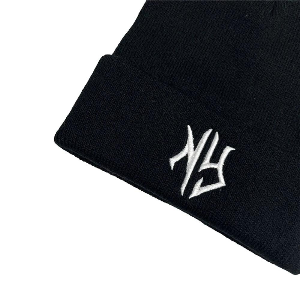 1pcs Hip Hop Embroidered Beanie Hats For Men Women Winter Warm Stretchable High Quality Knit Hat Couple Gift Accessories Black W - Leo’s Look Your Best 