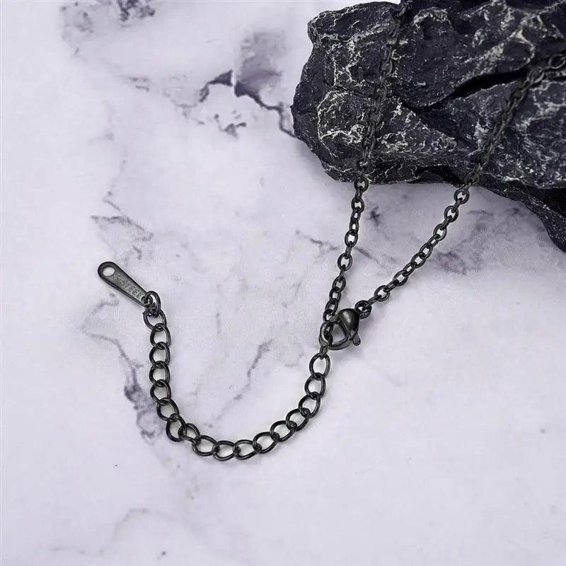 2022 Fashion Stainless Steel Necklace For Men Women Black Gold Silver Color Cross Pendant Chain Necklace Jewelry Gift - Leo’s Look Your Best 