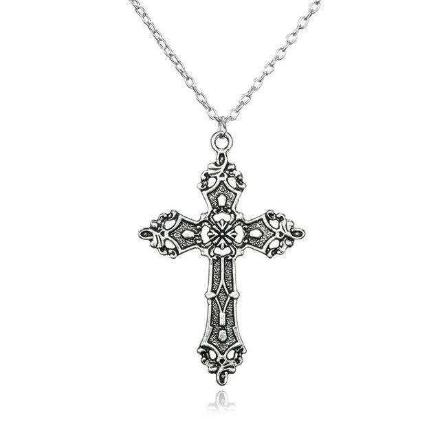 Y2K Punk Crystal Cross Pendant Necklace For Women Men Gothic Clavicle Chain Choker Necklaces Aesthetic Jewelry Bijoux Party Gift - Leo’s Look Your Best 