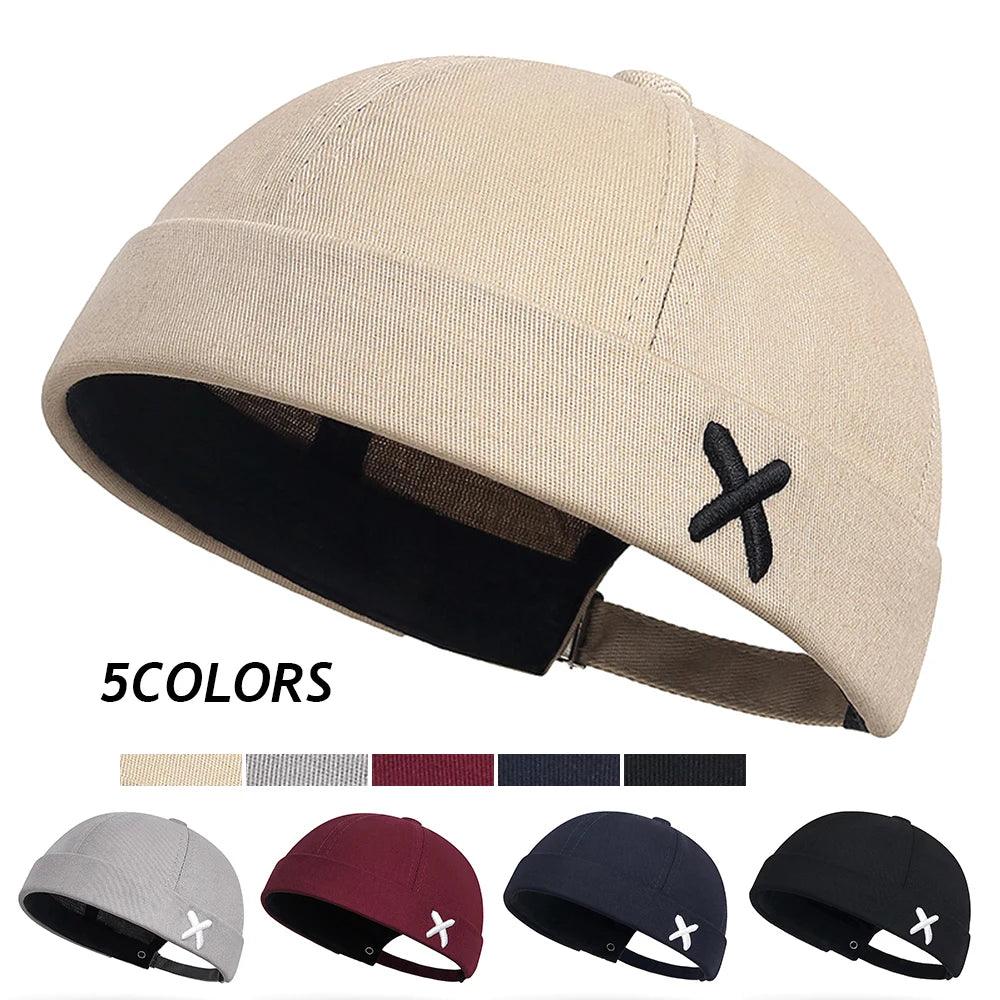 Ashion Men Docker Cap Skullcap Retro Sailor Cap Dome Melon Beanie Hats Men Women Hip Hop Brimless Hat Skillcap Bonnet Dad Caps - Leo’s Look Your Best 