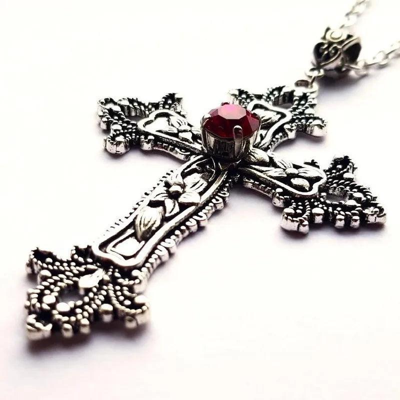 Y2K Punk Crystal Cross Pendant Necklace For Women Men Gothic Clavicle Chain Choker Necklaces Aesthetic Jewelry Bijoux Party Gift - Leo’s Look Your Best 