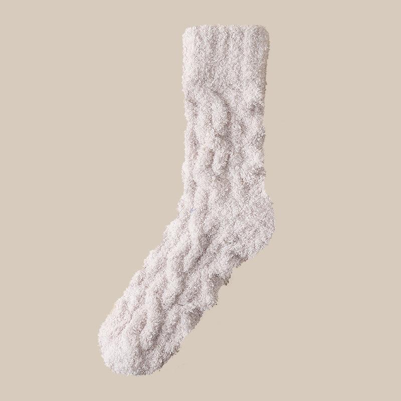 Winter Warm Fuzzy Coral Fleece Socks Women Men Velvet Thickened Home Sleepping Floor Socks - Leo’s Look Your Best 