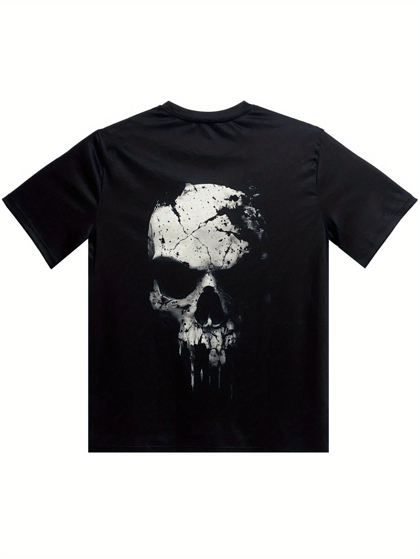 A Novel And Cool Top For Men To Wear Outdoors In Summer, Featuring A 3D Digital Shattered Skull Pattern And A Round Neck Short Sleeved T-shirt - Leo’s Look Your Best 