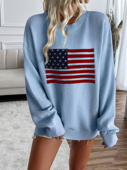 Round Neck Long Sleeve Knit Top