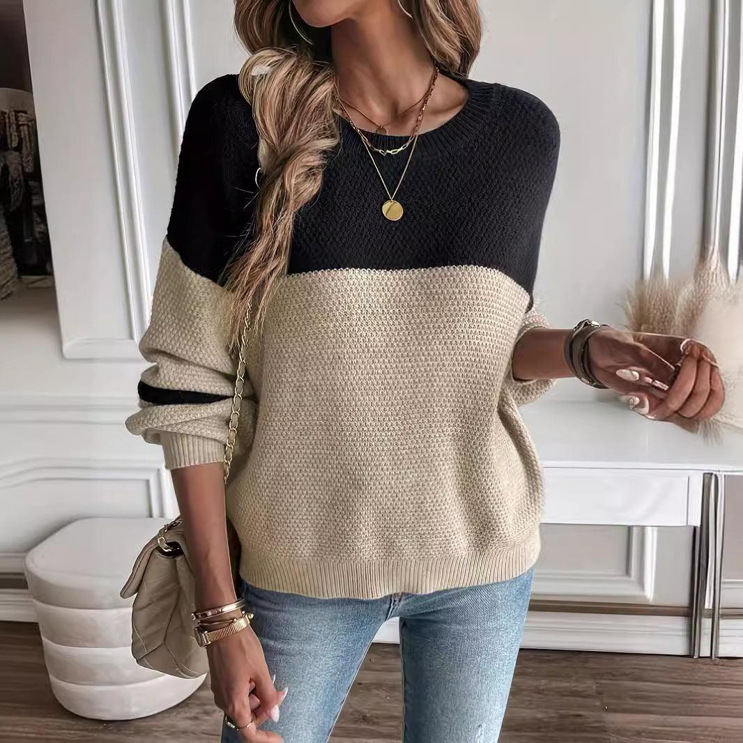 Long Sleeve Round Neck Women's Sweater Casual All-match - Leo’s Look Your Best 