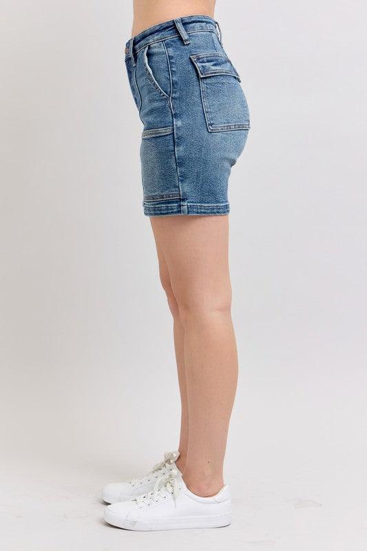 Judy Blue Full Size High Rise Denim Shorts Plus Size - Leo’s Look Your Best