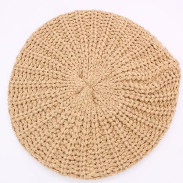 Knitted Cable Knit Fashion Beret - Leo’s Look Your Best