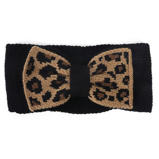 KNIT LEOPARD BOW HEADBAND - Leo’s Look Your Best