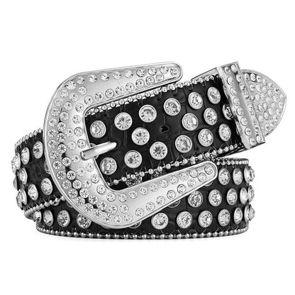 Men Women Alloy Belt Punk Rock Rivet Rhinestone - Leo’s Look Your Best 