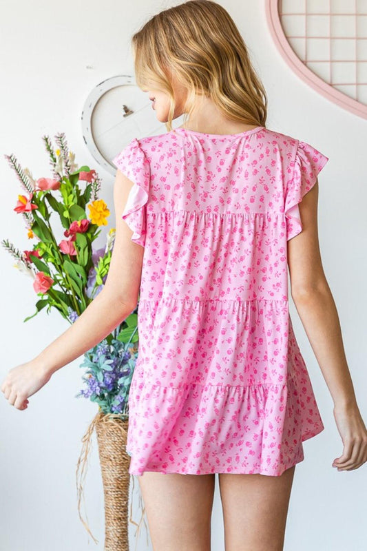 Heimish Full Size Floral Ruffled Tiered Top - Leo’s Look Your Best