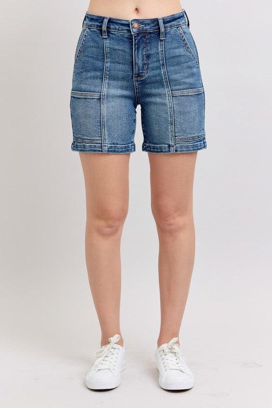 Judy Blue Full Size High Rise Denim Shorts Plus Size - Leo’s Look Your Best
