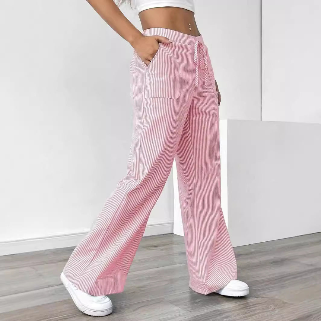 New Striped Trousers Casual Versatile Loose Wide Leg