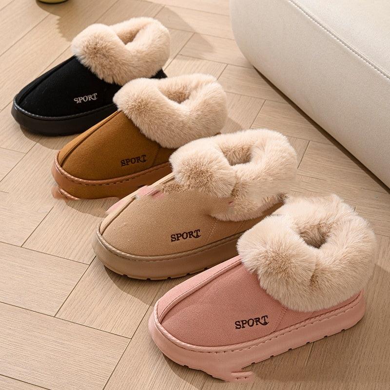 Cozy Plush Soft Slippers Shoes For Women Non-Slip Platform Shoes With Faux Fur Lining Mute Sole And Comfortable Fit For Indoor Wear - Leo’s Look Your Best 