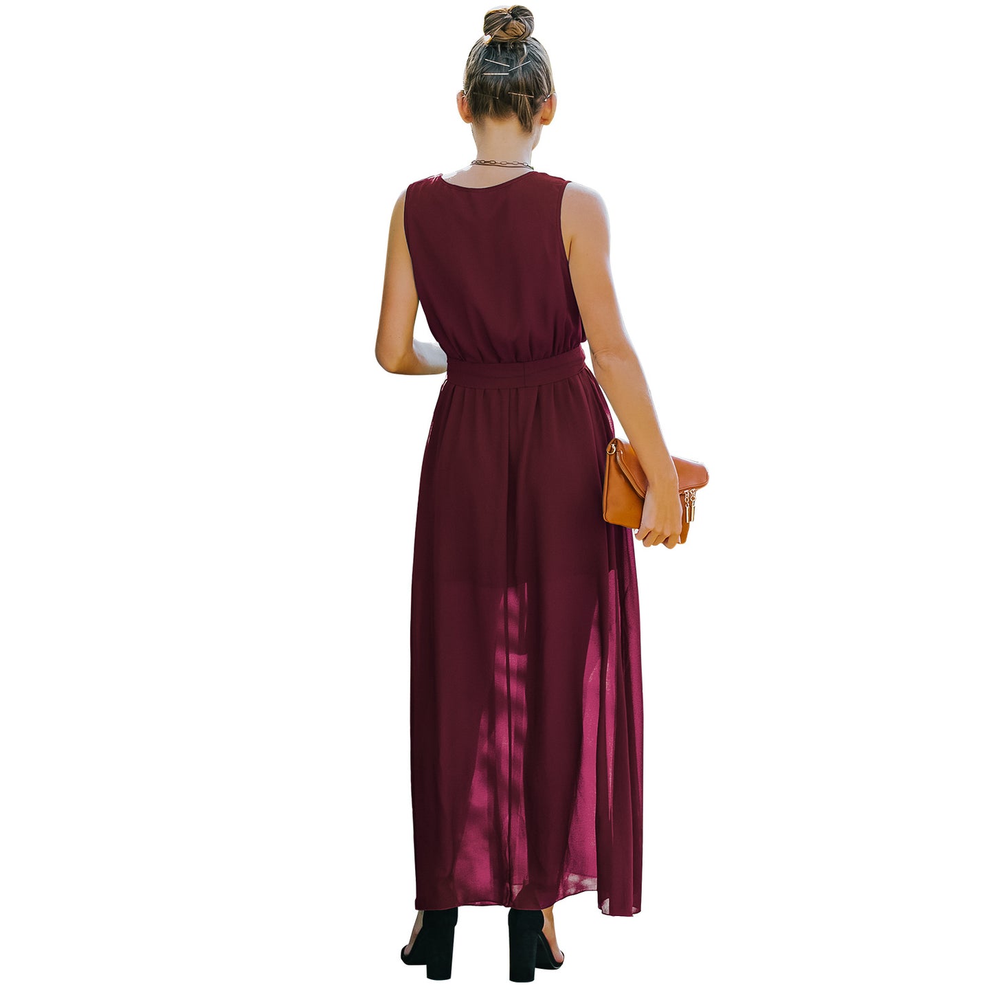 European And American V Neck Dress Women's Long Skirt - Leo’s Look Your Best 