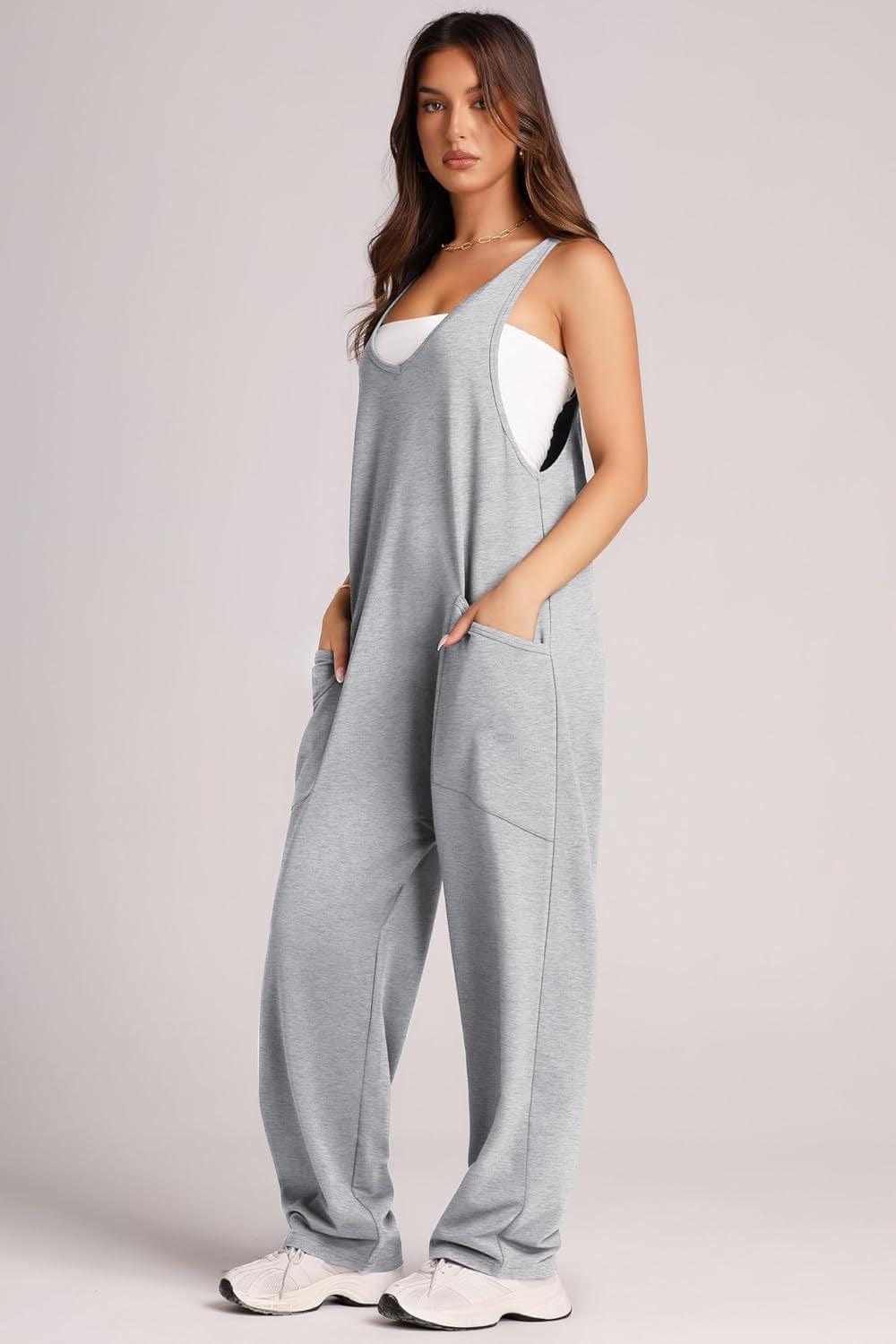 Lovelet V-Neck Wide Strap Overalls - Leo’s Look Your Best